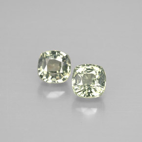 Gemas de zafiro verde natural de  ct, corte cojín, VVS-VS