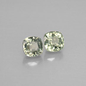 Gemas de zafiro verde natural de  ct, corte cojín, VVS-VS