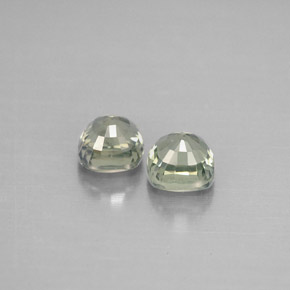Gemas de zafiro verde natural de  ct, corte cojín, VVS-VS