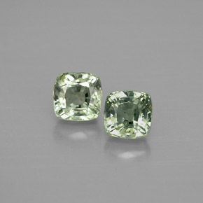 Gemas de zafiro verde natural de  ct, corte cojín, VVS-VS
