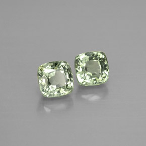 Gemas de zafiro verde natural de  ct, corte cojín, VVS-VS