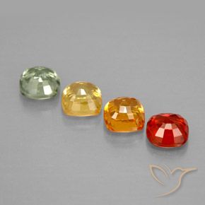 Gemas de zafiro multicolor natural de 1,92 ct, corte cojín, VVS