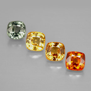 Gemas de zafiro multicolor natural de  ct, corte cojín, VVS