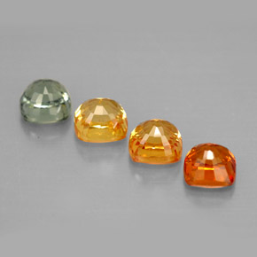 Gemas de zafiro multicolor natural de  ct, corte cojín, VVS