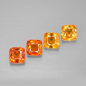 Gemas de zafiro multicolor natural de 1,99 ct, corte cojín, VVS