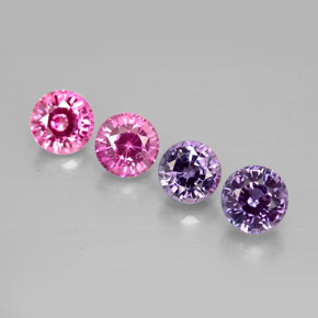 Gemas de zafiro multicolor natural de  ct, corte redondo, VVS