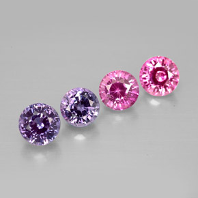 Gemas de zafiro multicolor natural de  ct, corte redondo, VVS