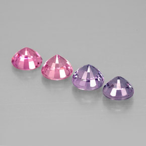 Gemas de zafiro multicolor natural de  ct, corte redondo, VVS