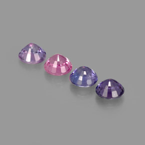 Gemas de zafiro multicolor natural de  ct, corte redondo, VVS-VS