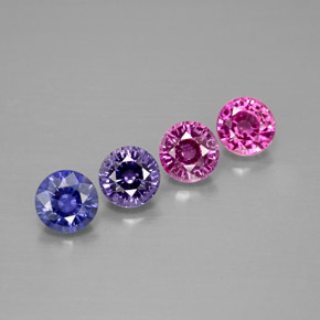 Gemas de zafiro multicolor natural de  ct, corte redondo, VVS