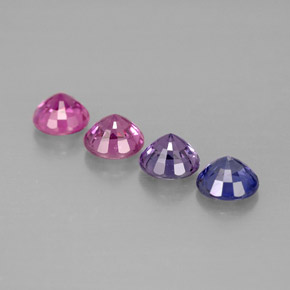 Gemas de zafiro multicolor natural de  ct, corte redondo, VVS