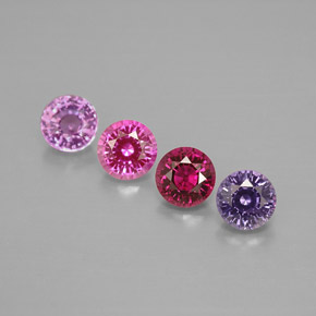 Gemas de zafiro multicolor natural de  ct, corte redondo, VVS