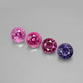 Gemas de zafiro multicolor natural de  ct, corte redondo, VVS
