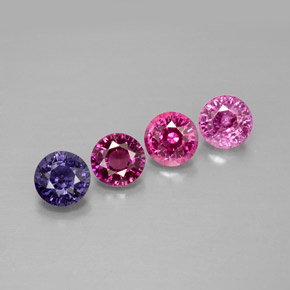 Gemas de zafiro multicolor natural de  ct, corte redondo, VVS