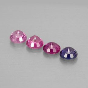 Gemas de zafiro multicolor natural de  ct, corte redondo, VVS