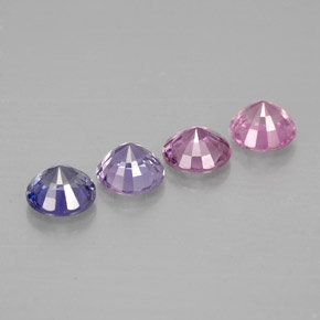 Gemas de zafiro multicolor natural de  ct, corte redondo, VVS
