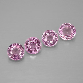 Gemas de zafiro rosa natural de  ct, corte redondo, VVS