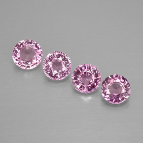 Gemas de zafiro rosa natural de  ct, corte redondo, VVS
