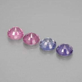 Gemas de zafiro multicolor natural de  ct, corte redondo, VVS-VS
