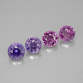 Gemas de zafiro multicolor natural de  ct, corte redondo, VVS-VS