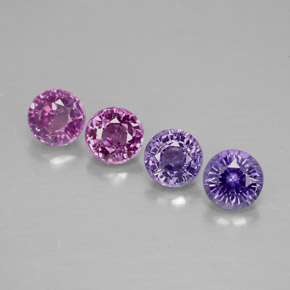 Gemas de zafiro multicolor natural de  ct, corte redondo, VVS-VS