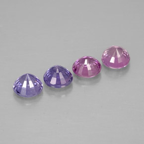 Gemas de zafiro multicolor natural de  ct, corte redondo, VVS-VS