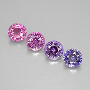 Gemas de zafiro multicolor natural de  ct, corte redondo, VVS-VS
