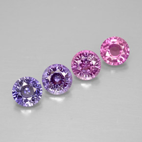 Gemas de zafiro multicolor natural de  ct, corte redondo, VVS-VS