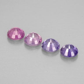 Gemas de zafiro multicolor natural de  ct, corte redondo, VVS-VS