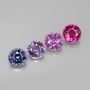 Gemas de zafiro multicolor natural de  ct, corte redondo, VVS