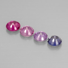 Gemas de zafiro multicolor natural de  ct, corte redondo, VVS