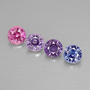Gemas de zafiro multicolor natural de  ct, corte redondo, VVS-VS