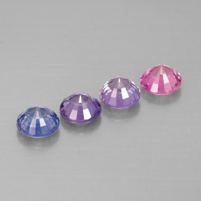 Gemas de zafiro multicolor natural de  ct, corte redondo, VVS-VS