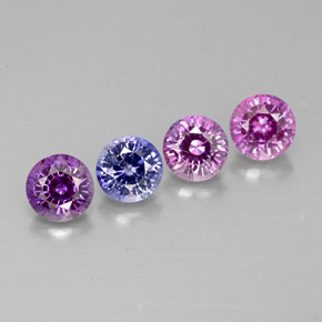 Gemas de zafiro multicolor natural de  ct, corte redondo, VVS-VS