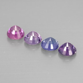 Gemas de zafiro multicolor natural de  ct, corte redondo, VVS-VS