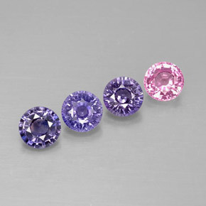 Gemas de zafiro multicolor natural de  ct, corte redondo, VVS-VS