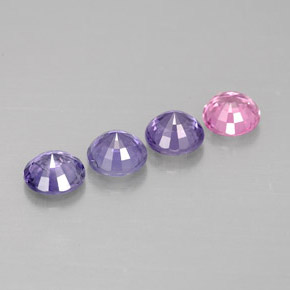 Gemas de zafiro multicolor natural de  ct, corte redondo, VVS-VS