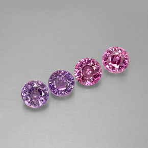 Gemas de zafiro multicolor natural de  ct, corte redondo, VVS