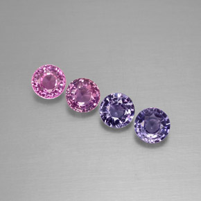 Gemas de zafiro multicolor natural de  ct, corte redondo, VVS