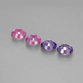 Gemas de zafiro multicolor natural de  ct, corte redondo, VVS