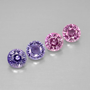Gemas de zafiro multicolor natural de  ct, corte redondo, VVS-VS