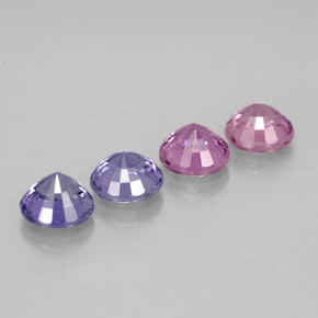 Gemas de zafiro multicolor natural de  ct, corte redondo, VVS-VS