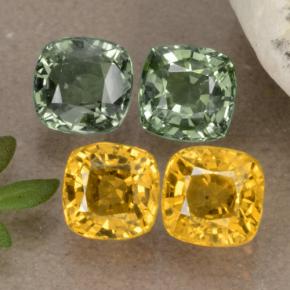 Gemas de zafiro multicolor natural de 2,75 ct, corte cojín, VVS