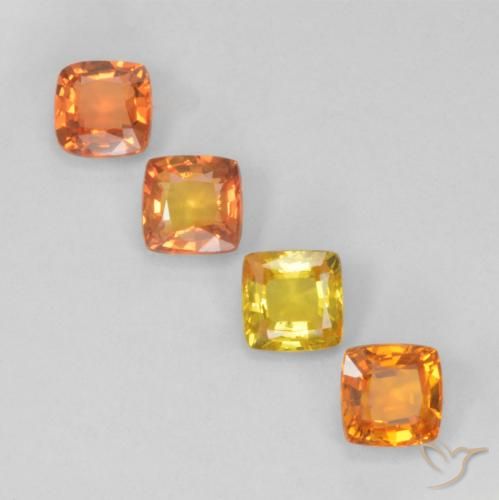 Gemas de zafiro multicolor natural de 1,80 ct, corte cojín, VVS