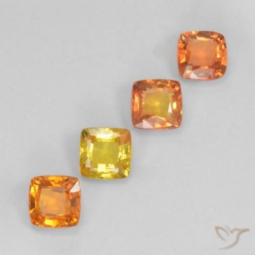 Gemas de zafiro multicolor natural de 1,80 ct, corte cojín, VVS