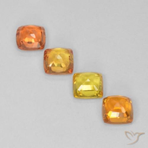 Gemas de zafiro multicolor natural de 1,80 ct, corte cojín, VVS