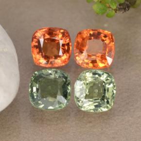 Gemas de zafiro multicolor natural de 2,53 ct, corte cojín, VVS-VS