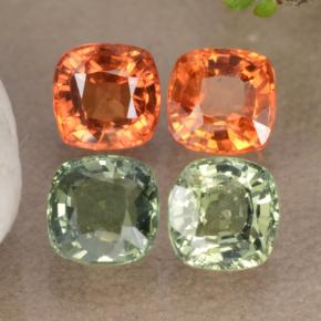 Gemas de zafiro multicolor natural de 2,53 ct, corte cojín, VVS-VS