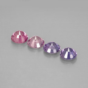 Gemas de zafiro multicolor natural de  ct, corte redondo, VVS