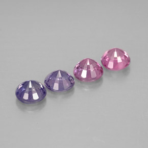 Gemas de zafiro multicolor natural de  ct, corte redondo, VVS